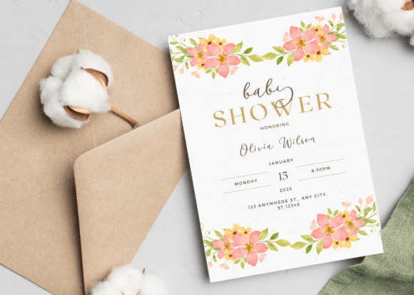 Download Floral Baby Shower Invitation Template - Premium Bundle