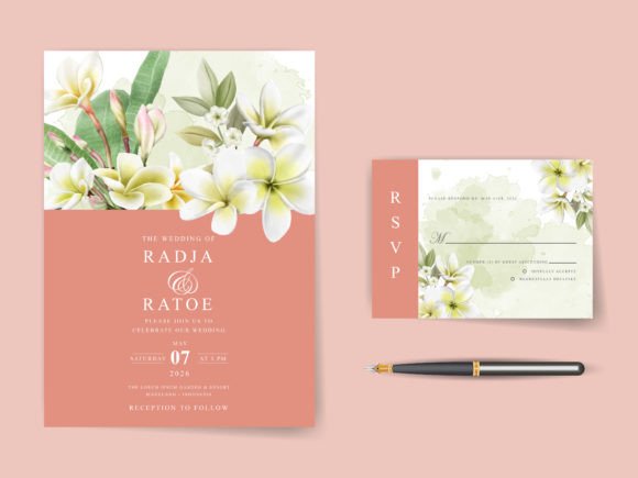 Download Plumeria Watercolor Wedding Invitations - Invitation Collection