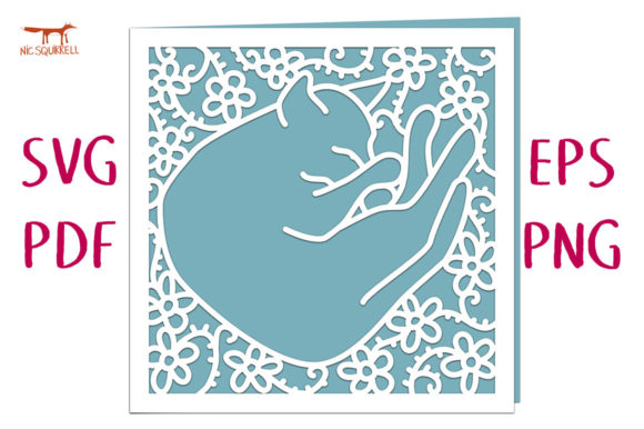 Download Sleeping Cat Greetings Card SVG Cut - Greetings card Collection