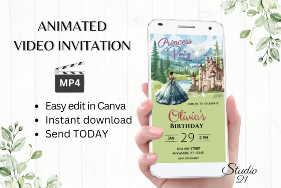 Download Princess Birthday Party Invite - Girl - Premium Resources
