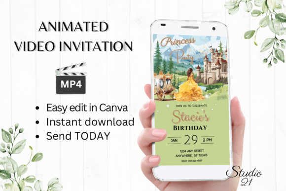 Download Princess Birthday Party Invite - Girl - Premium Resources