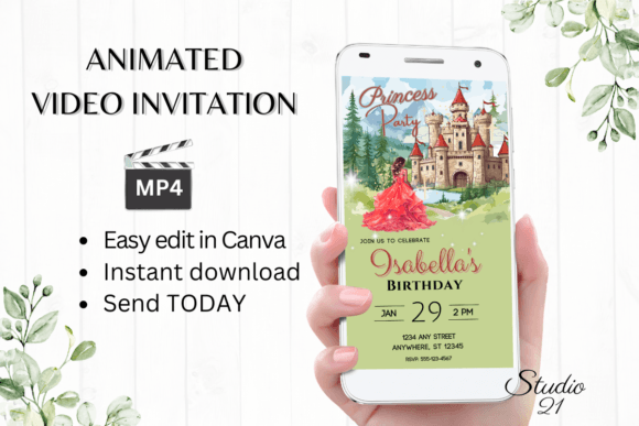 Download Princess Birthday Party Invite - Girl - Premium Resources