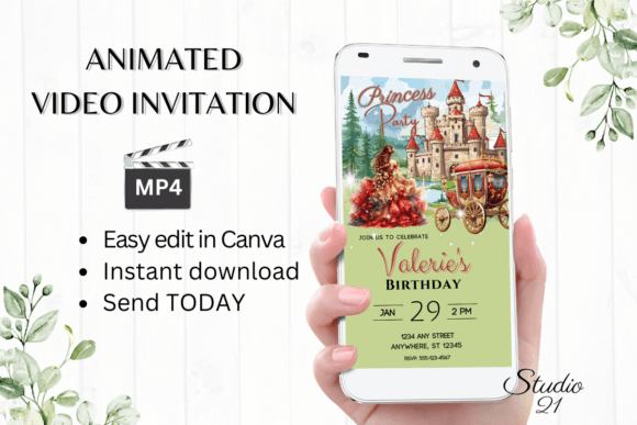 Download Cute Princess Birthday Invite - Girl - Premium Resources
