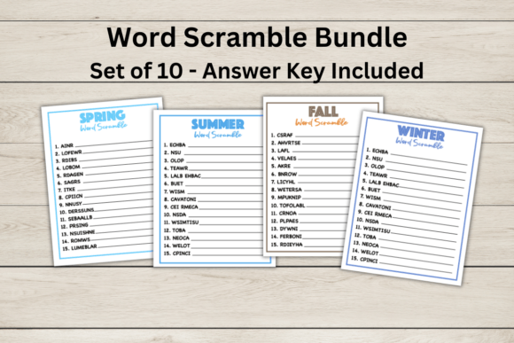 Download Word Scramble Bundle - Set of 10 - Word scramble Collection