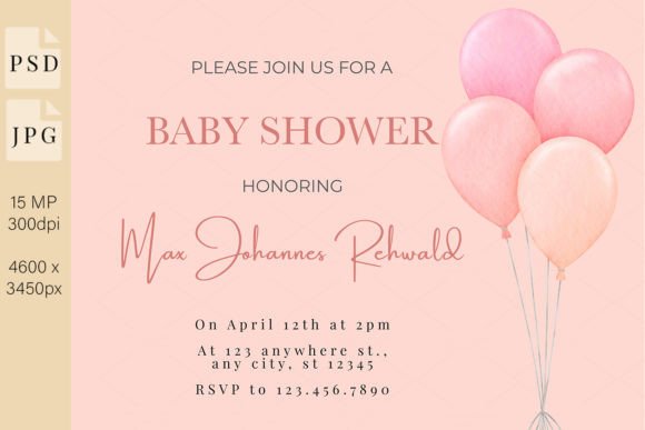Download Baby Shower Invitation Girl, PSD 543 11 - Premium Resources